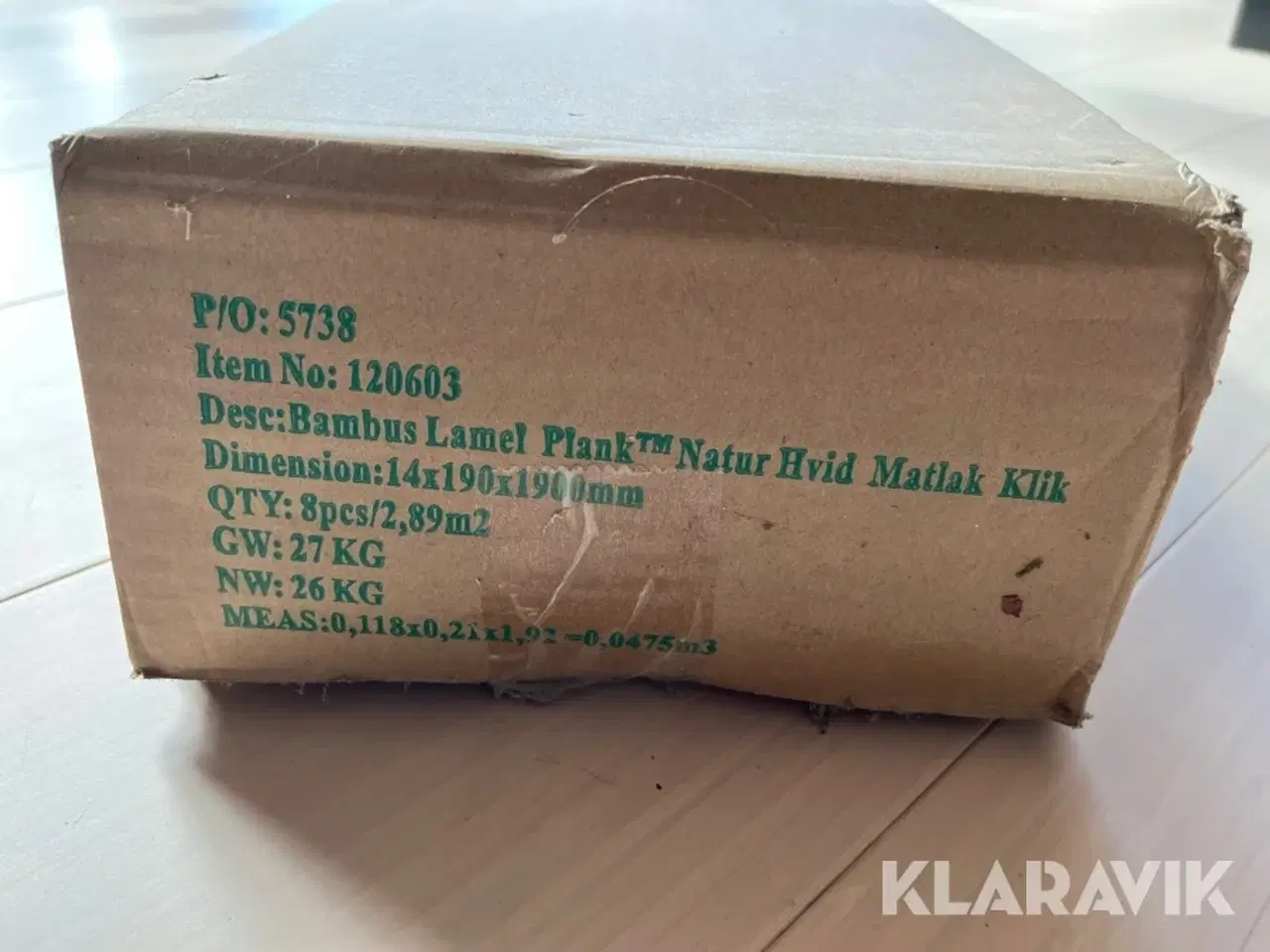 Billede 2 - Laminat bambus Klikgulv Holse & wibroe Bambus Natur hvid matlak 115m2