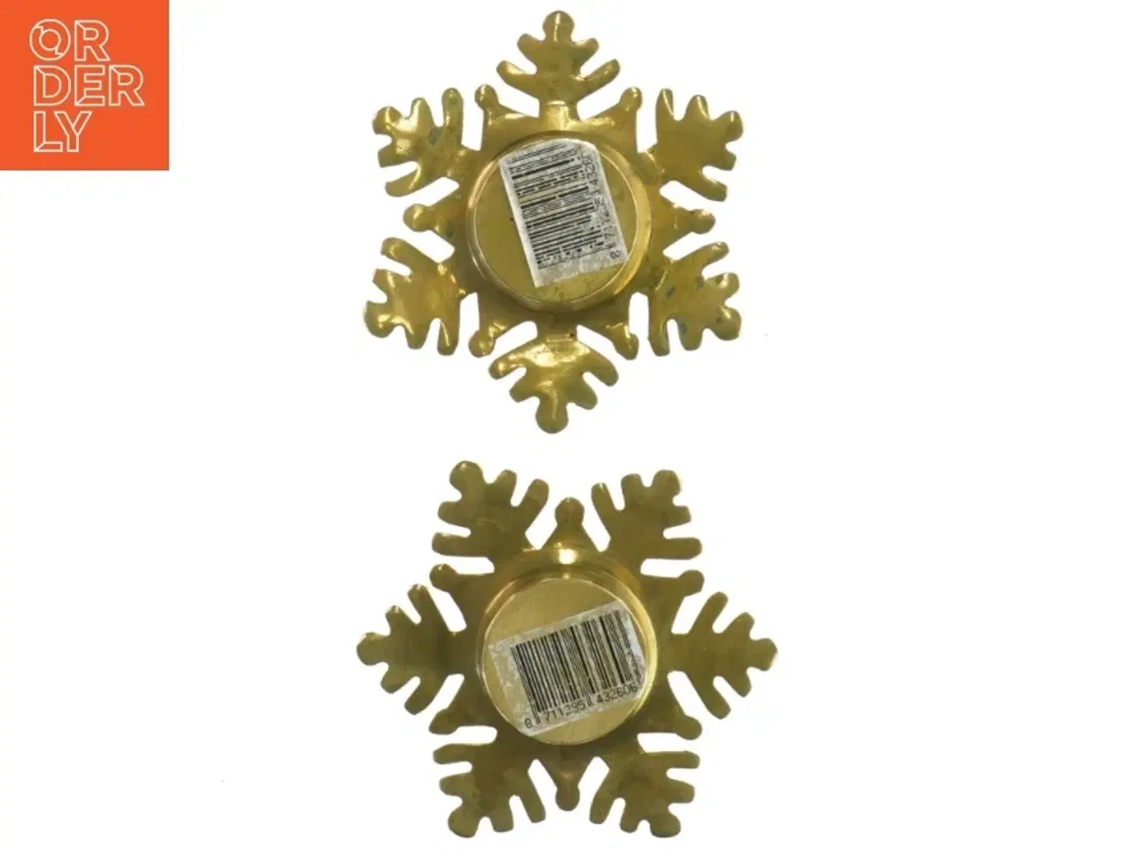 Billede 2 - Gyldne snefnug lysstage (str. 11x3 cm)