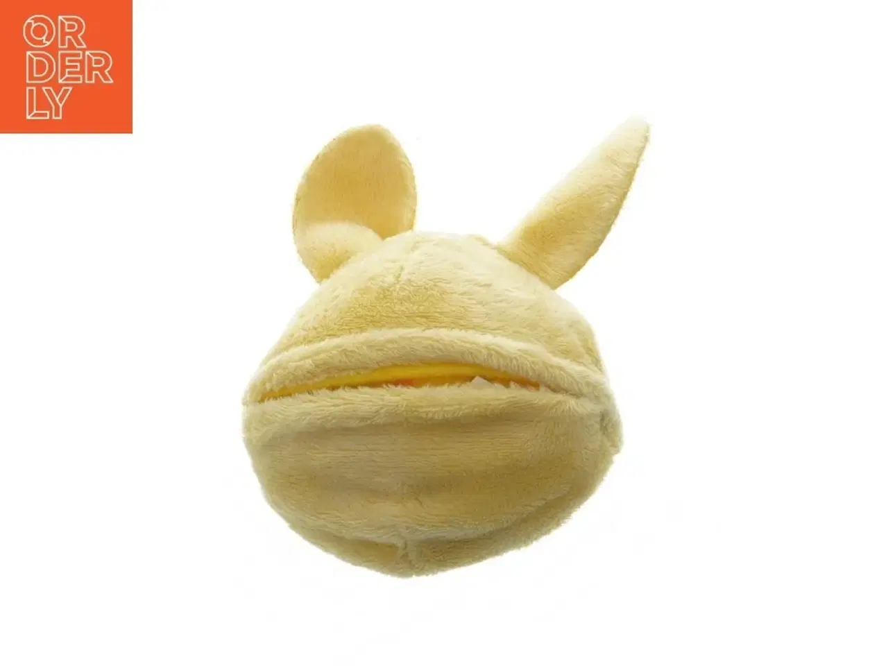 Billede 2 - Gul plys kaninhoved (str. 10 cm)