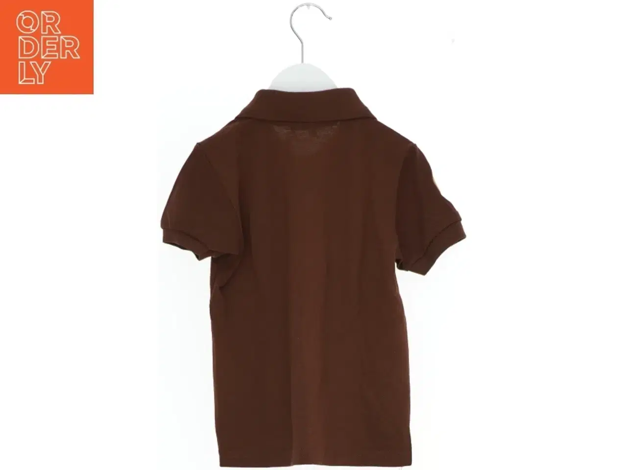 Billede 2 - Brun polo T-shirt med gul logo fra Polo (str. M)