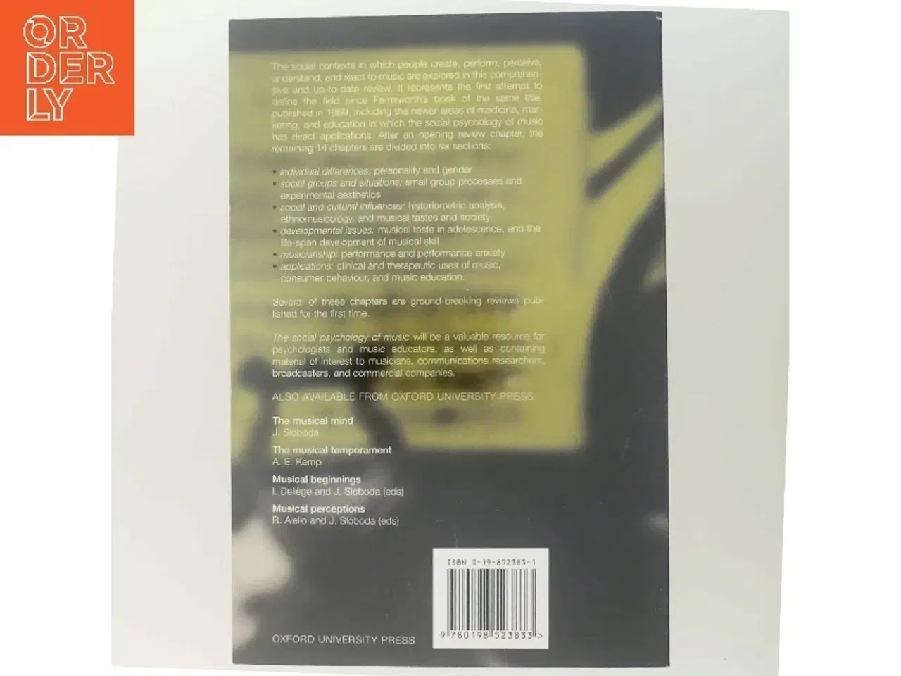 Billede 3 - The social psychology of music (Bog)