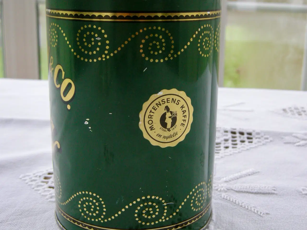 Billede 2 - L. H. MORTENSEN & CO. KAFFE VEJLE , Kaffedåse +ske