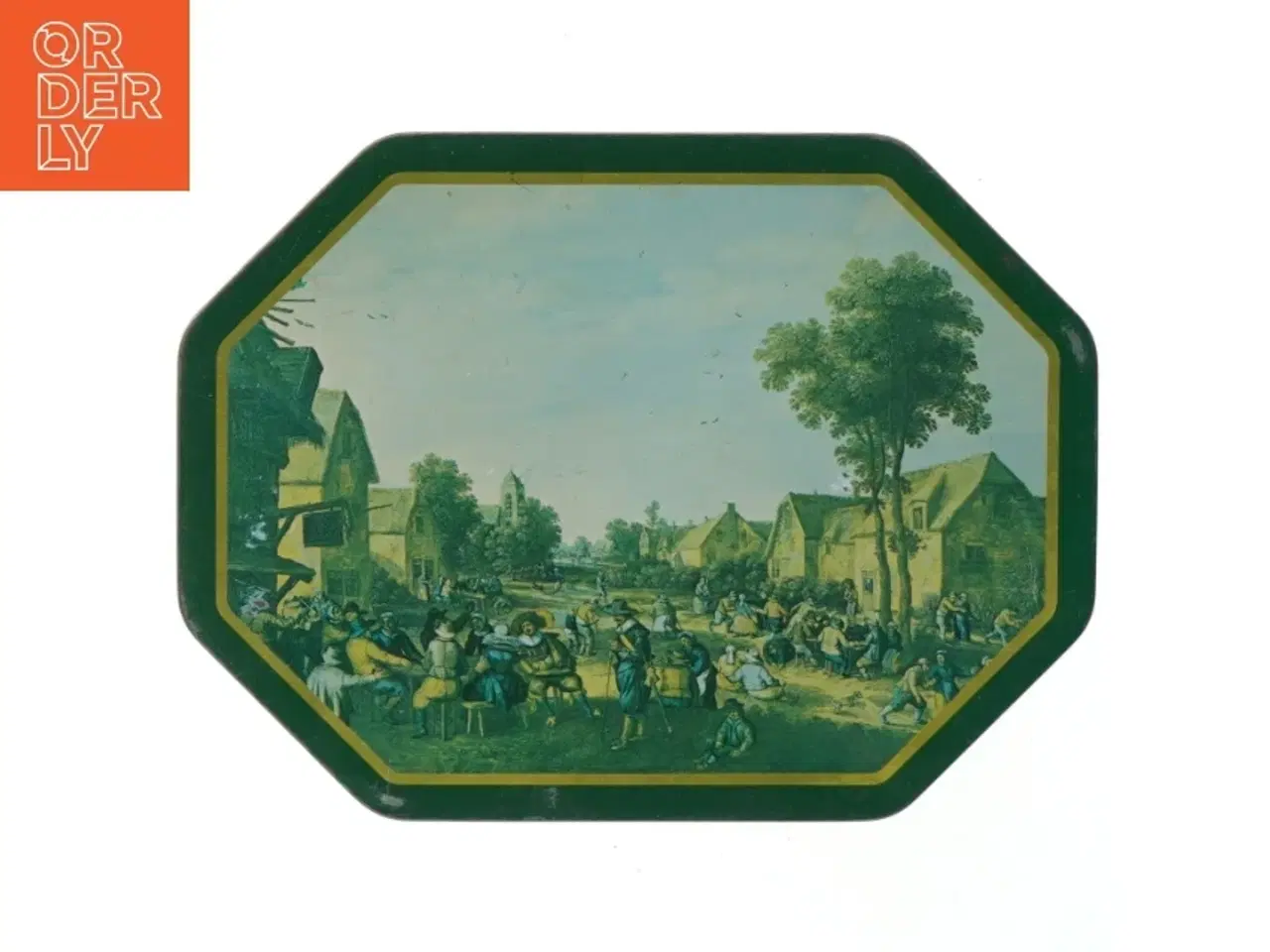 Billede 4 - Metaldåse med landskabsmotiv (str. 19,5 cm)