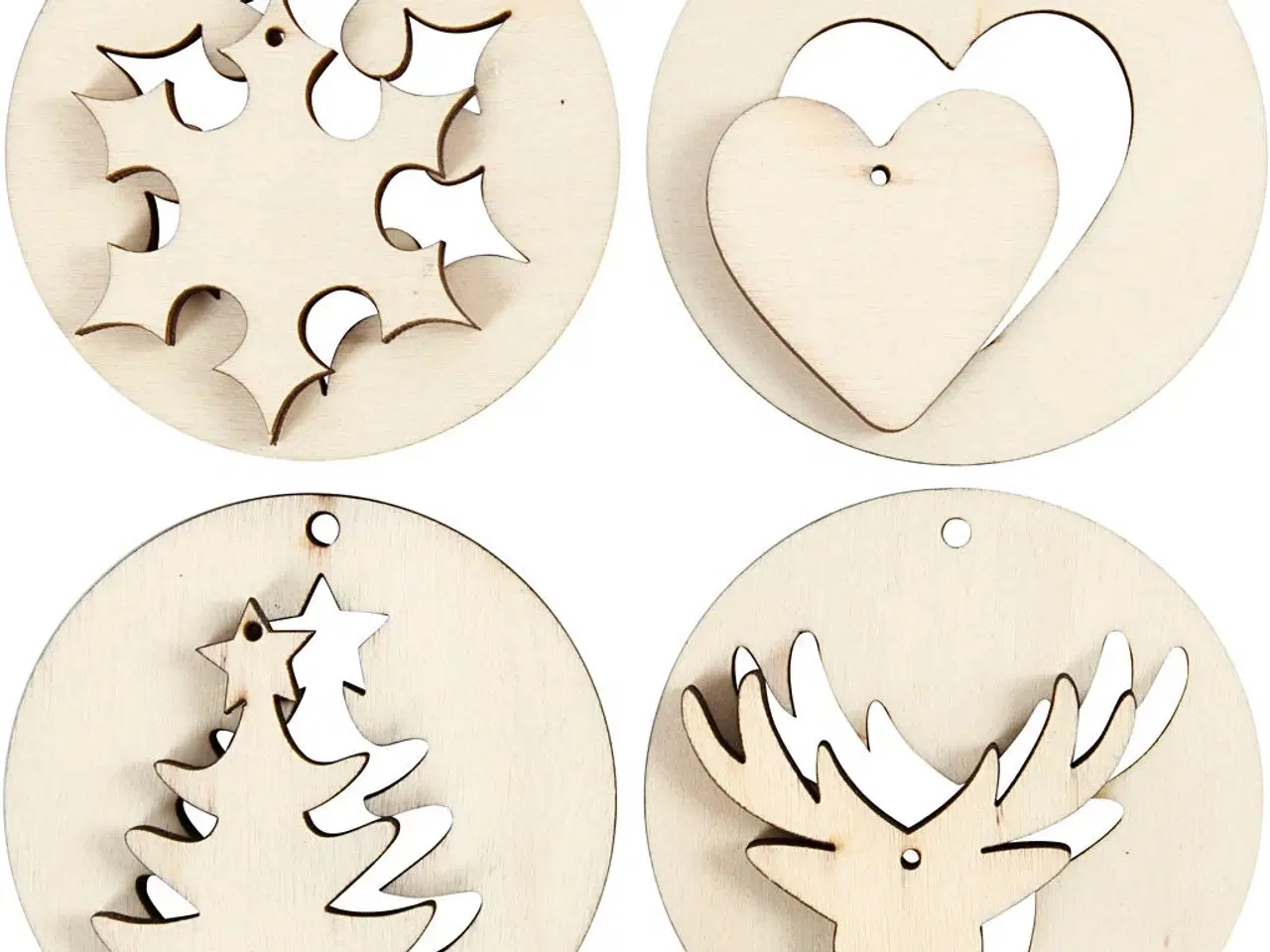 Billede 1 - 2i1 Træophæng til Julefigurer - 8 stk.