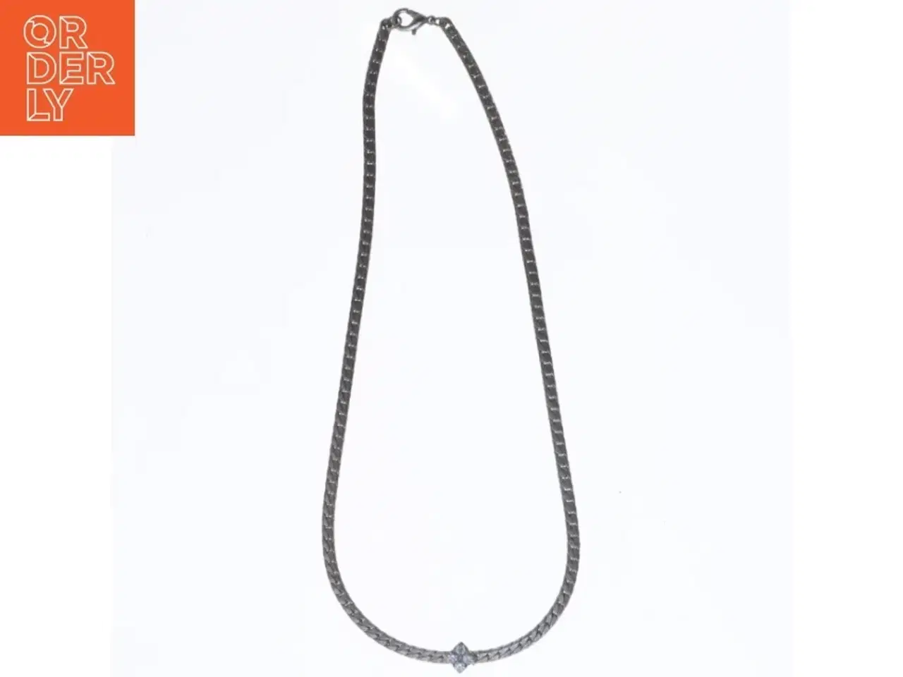 Billede 1 - Sølvkæde med dekorativt vedhæng (str. 40 cm)