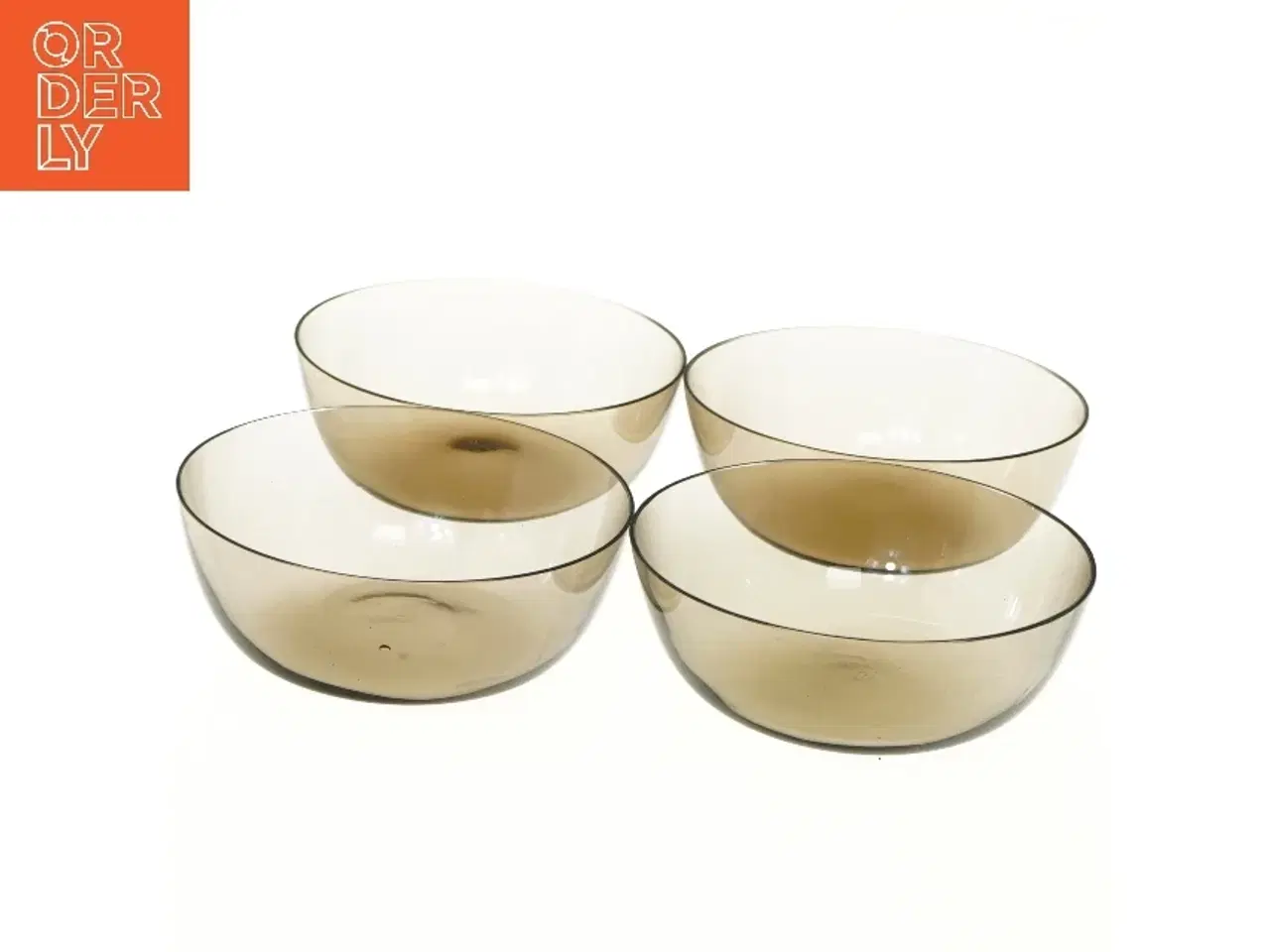 Billede 4 - Sæt med 4 røgfarvede skåle (str. Ø 12 cm)