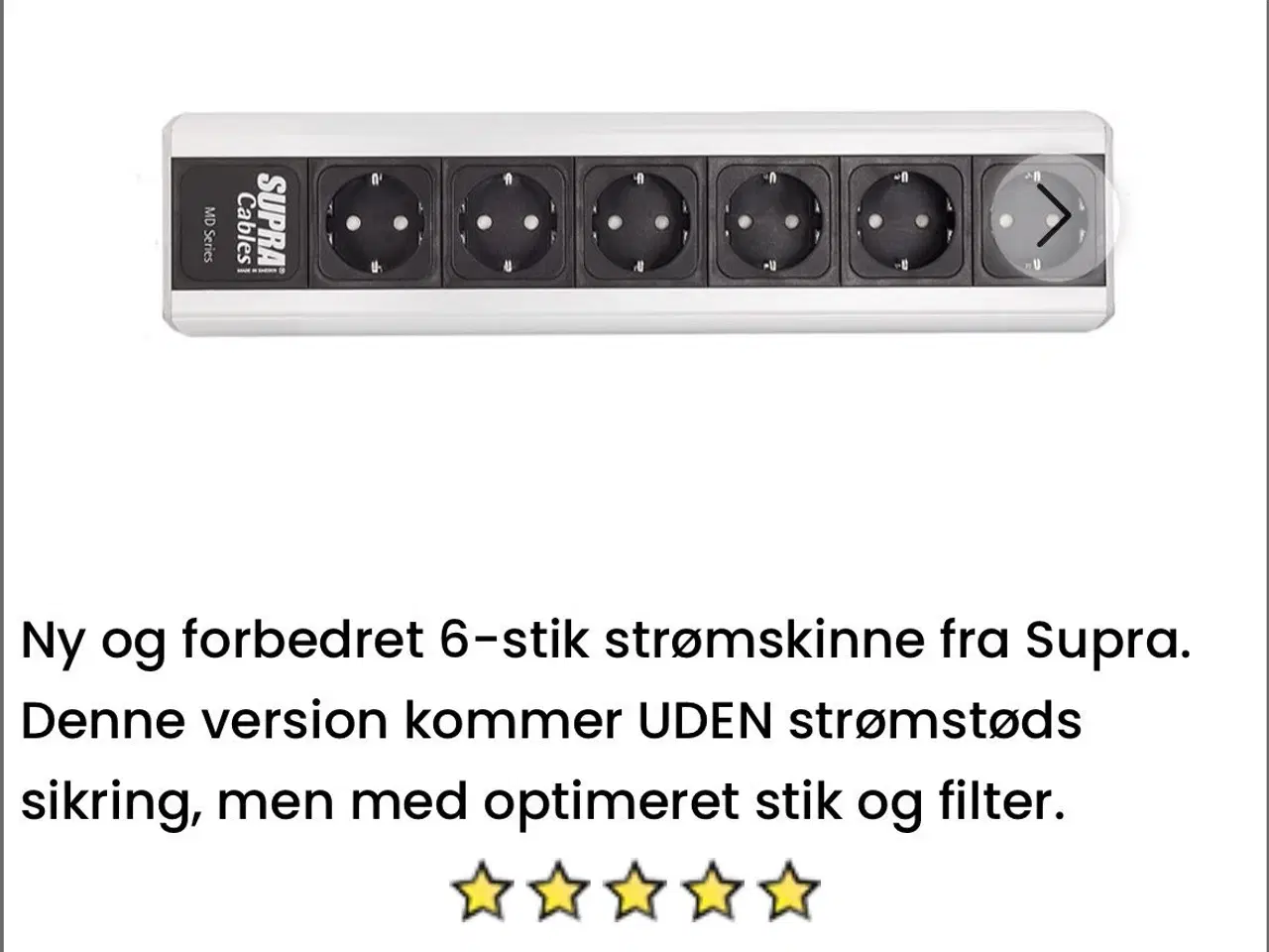 Billede 1 - Supra strømskinne med strømfilter