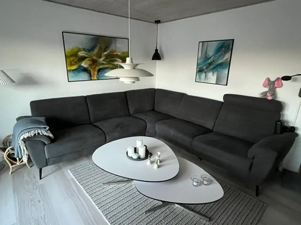 Billede 1 - Hjørnesofa antracit gråt stof