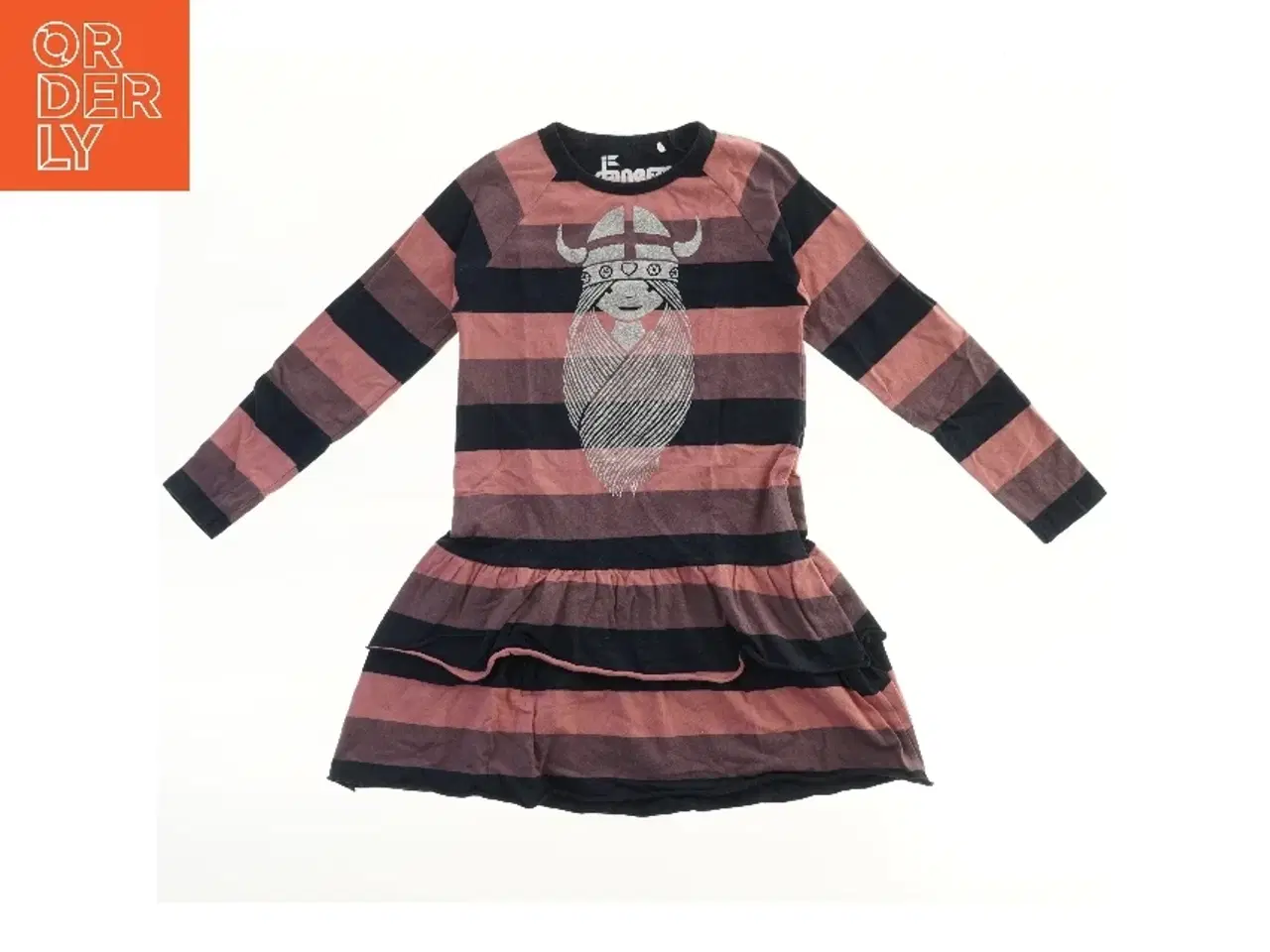 Billede 1 - Danefæ stribet kjole med sølvprint (str. 122)