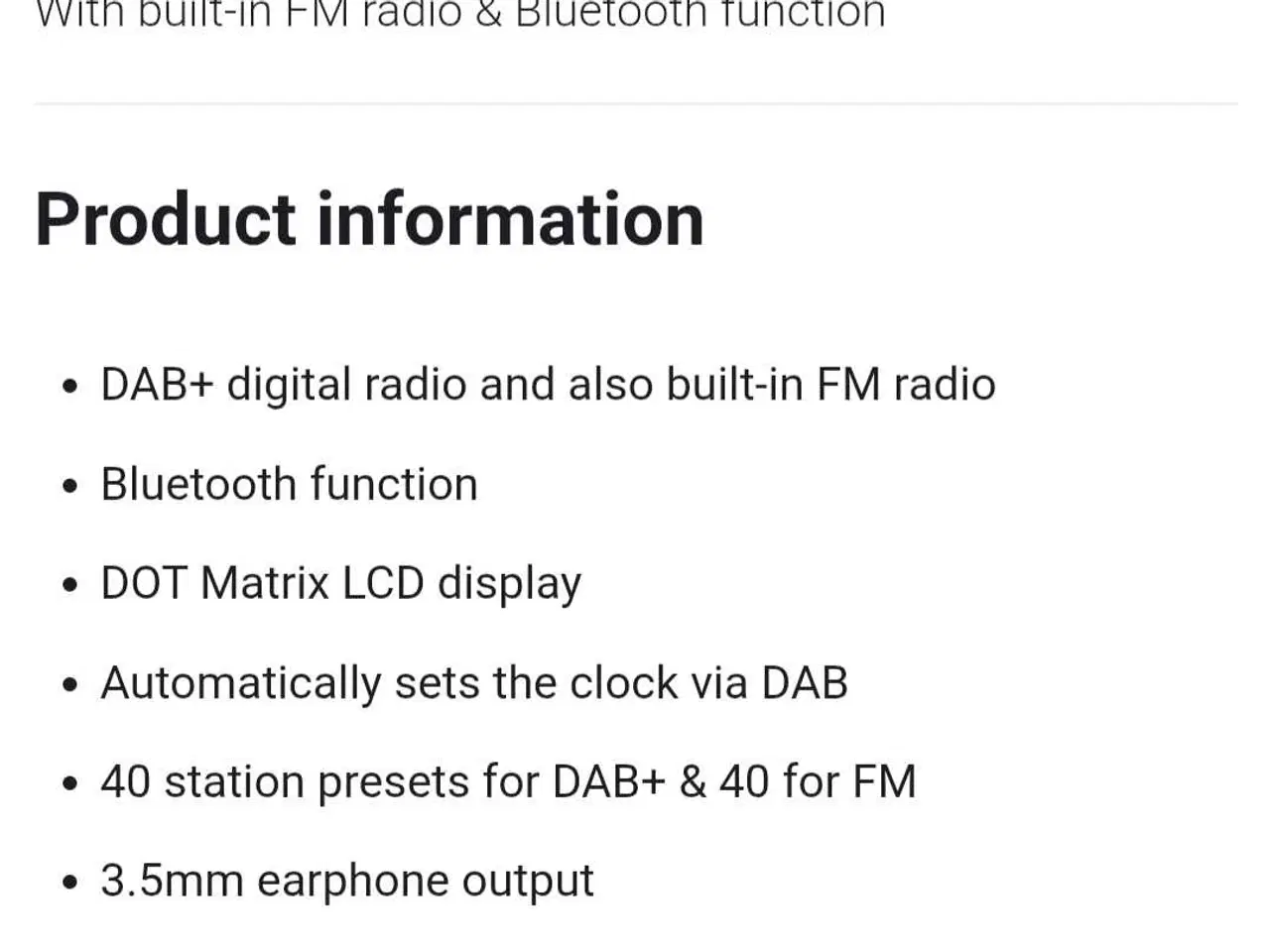 Billede 6 - Denver Dab Radio med Bluetooth 