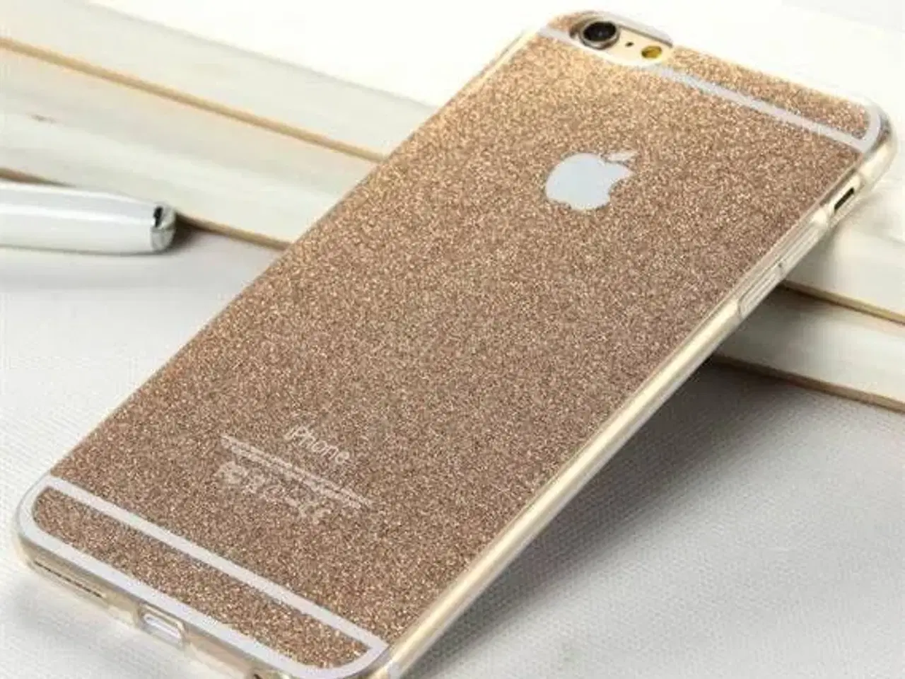 Billede 1 - Guld glimmer cover iPhone 5 5s SE 6 6s