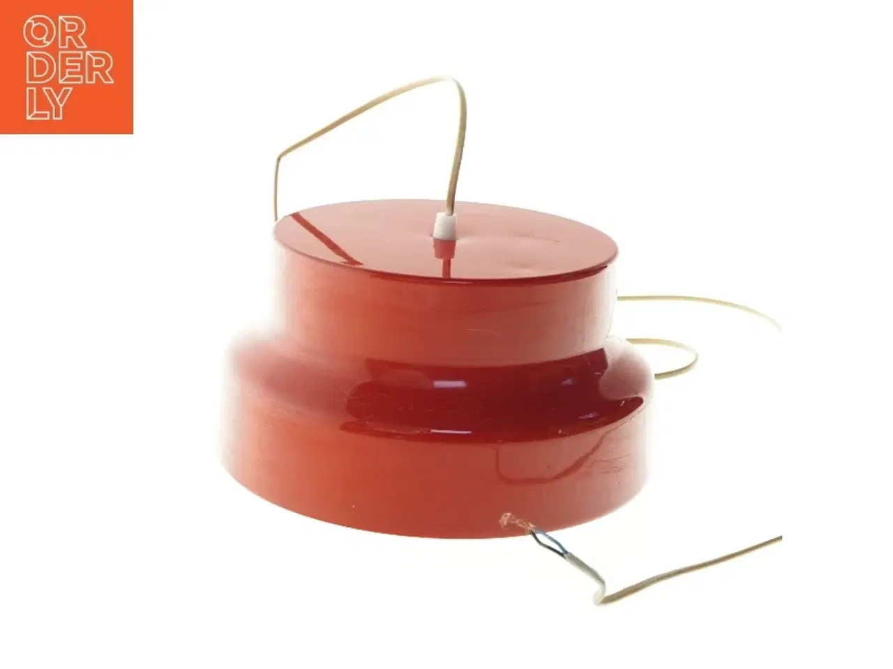 Billede 1 - Rød pendellampe (str. Ø 28 cm)