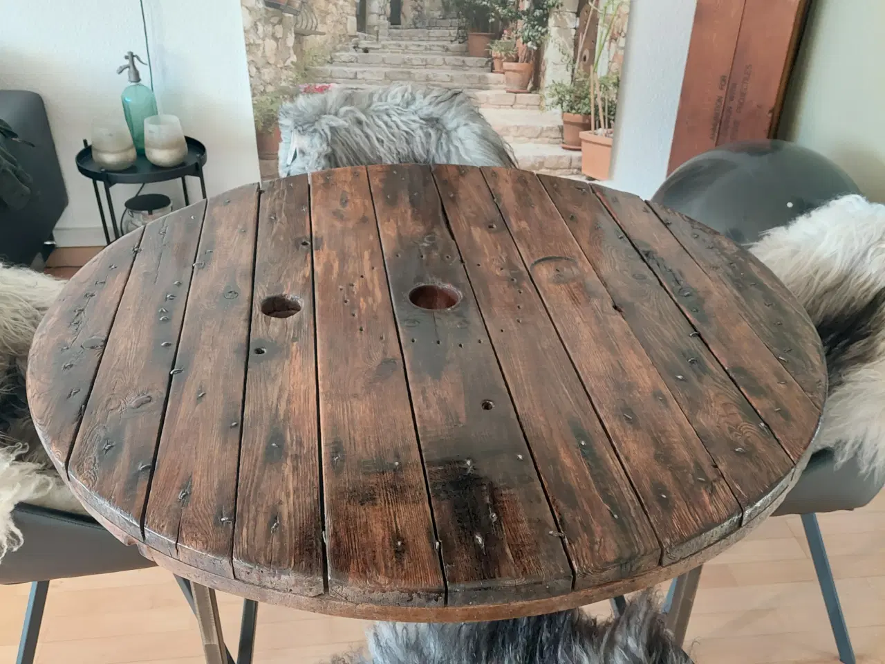 Billede 1 - Kabeltromle bord med jernstel