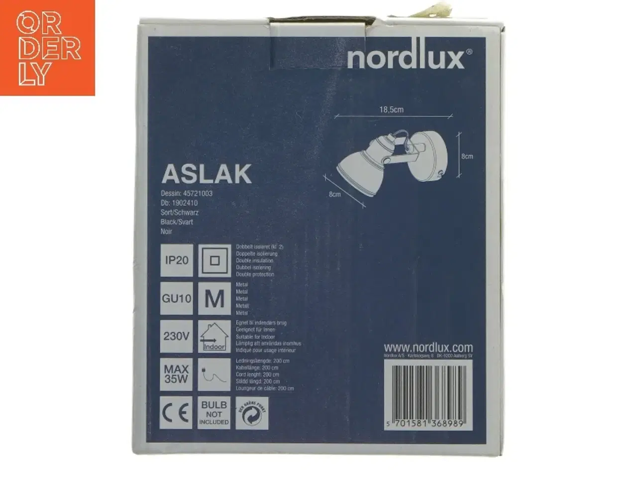 Billede 3 - Væglampe Nordlux Aslak fra Nordlux (str. 18,5x8x8 cm)