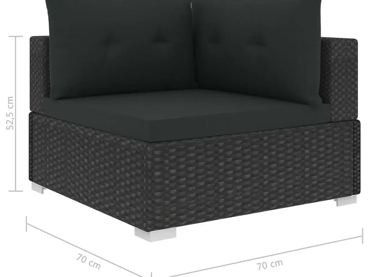 Billede 8 - Haveloungesæt 5 dele med hynder polyrattan sort
