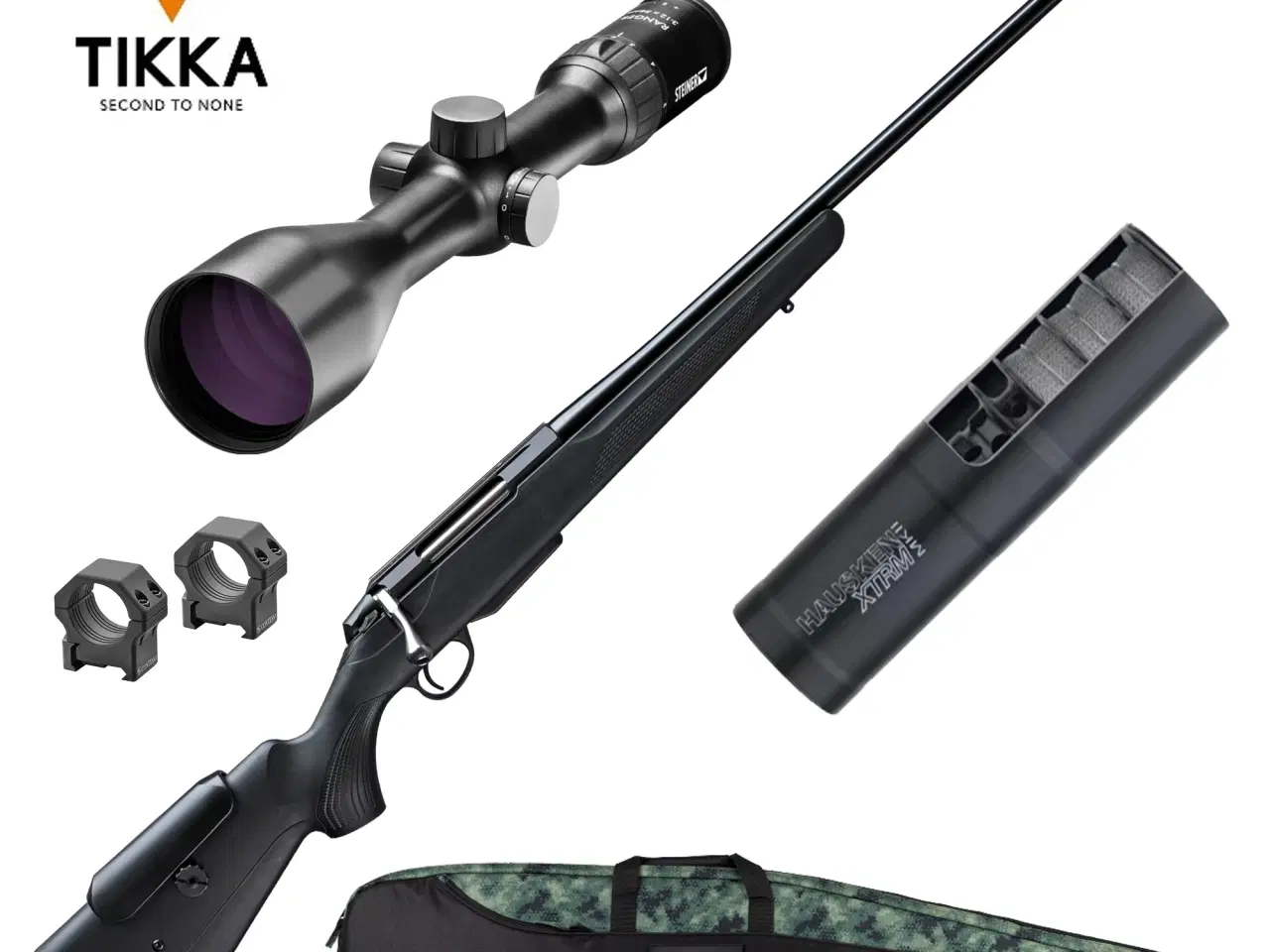 Billede 1 - Tikka T3X Lite adj kampangesæt incl. kikkert, lyddæmper og foderal-30-06