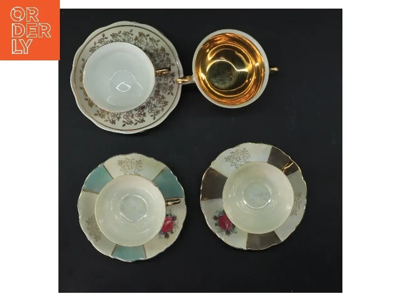 Billede 2 - 5 smukke Vintage porcelænskopper og underkopper sæt (str. 5 stk Ø 7,5 & 12 cm)