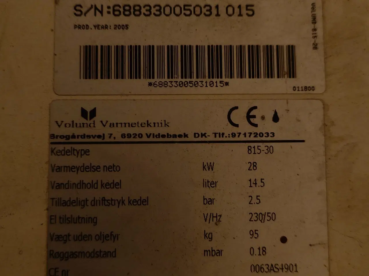 Billede 2 - Vølund oliefyr 