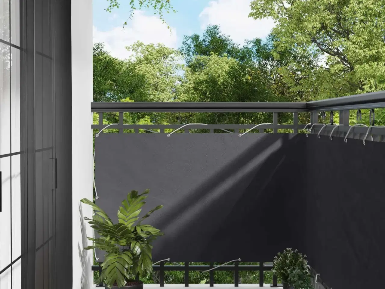 Billede 1 - Altan Skærm Antracit 100 x 200 cm Oxford stof