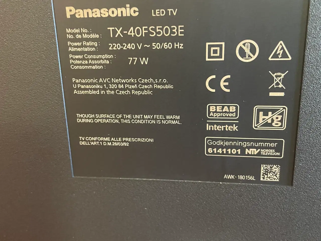 Billede 5 - Smart TV panasonic 40 tommer,  med  fjernbetjening