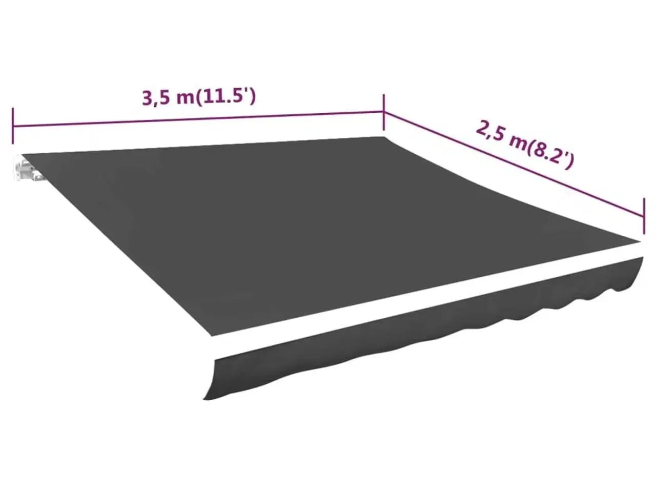 Billede 5 - Markisedug 350x250 cm antracitgrå