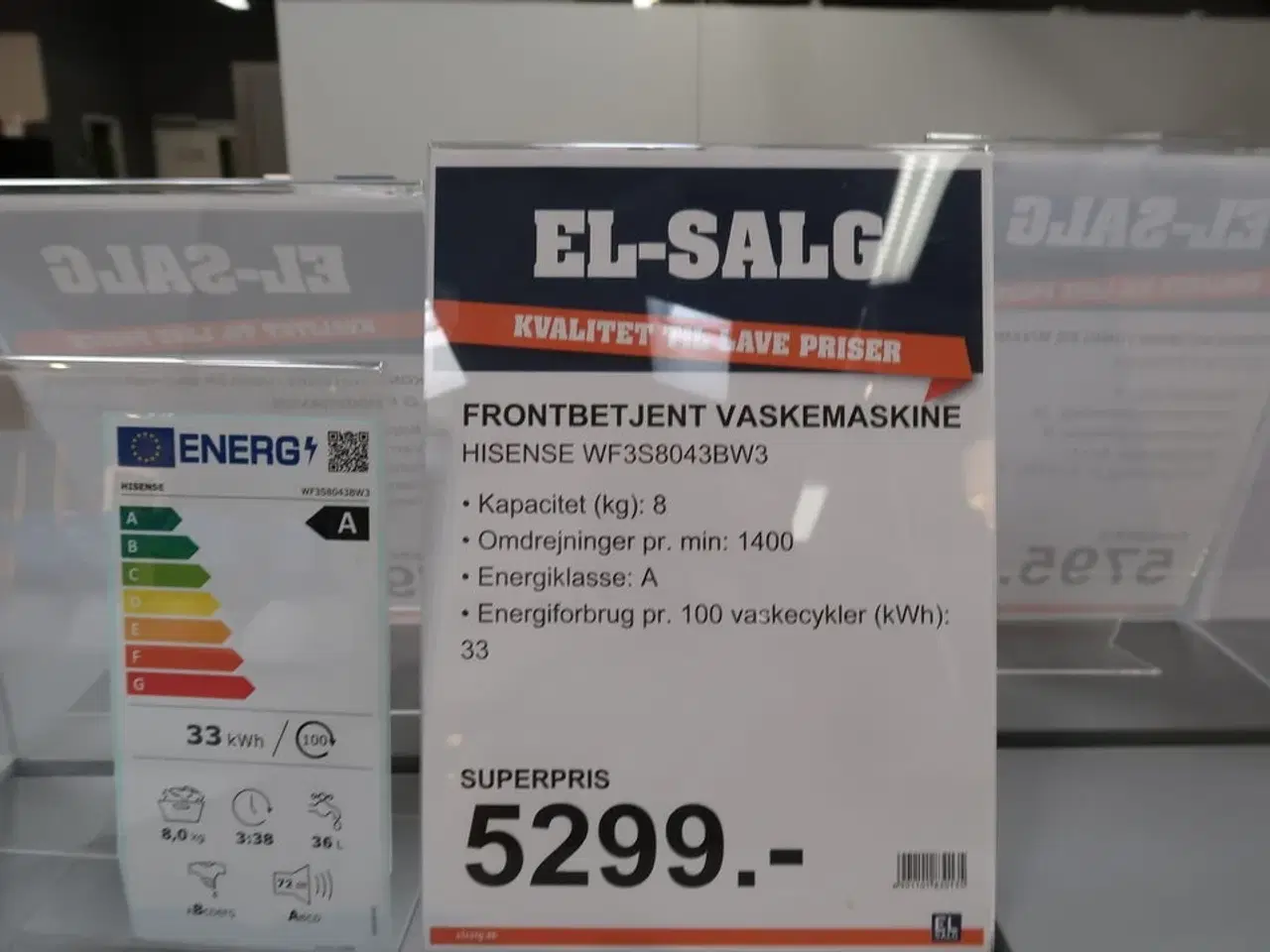 Billede 4 - Vaskemaskine HISENSE WF3S8043BW3