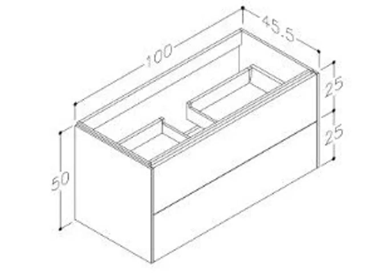 Billede 1 - SB19 Altus vaskeskab 100cm, ny, Beton, med LED-belysning til skuffer
