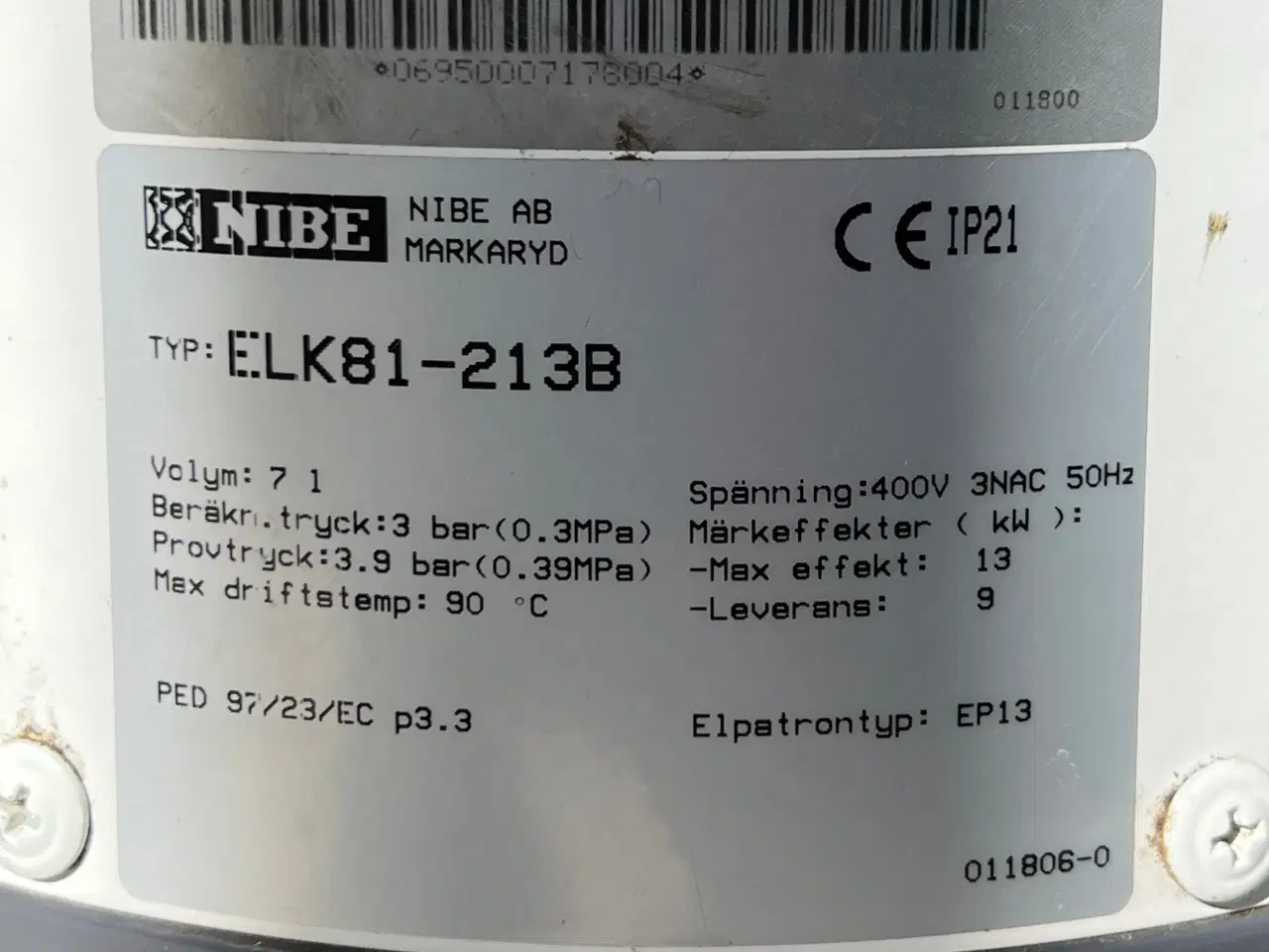 Billede 3 - Varmepatron Nibe ELK-213 6-9-13 kW