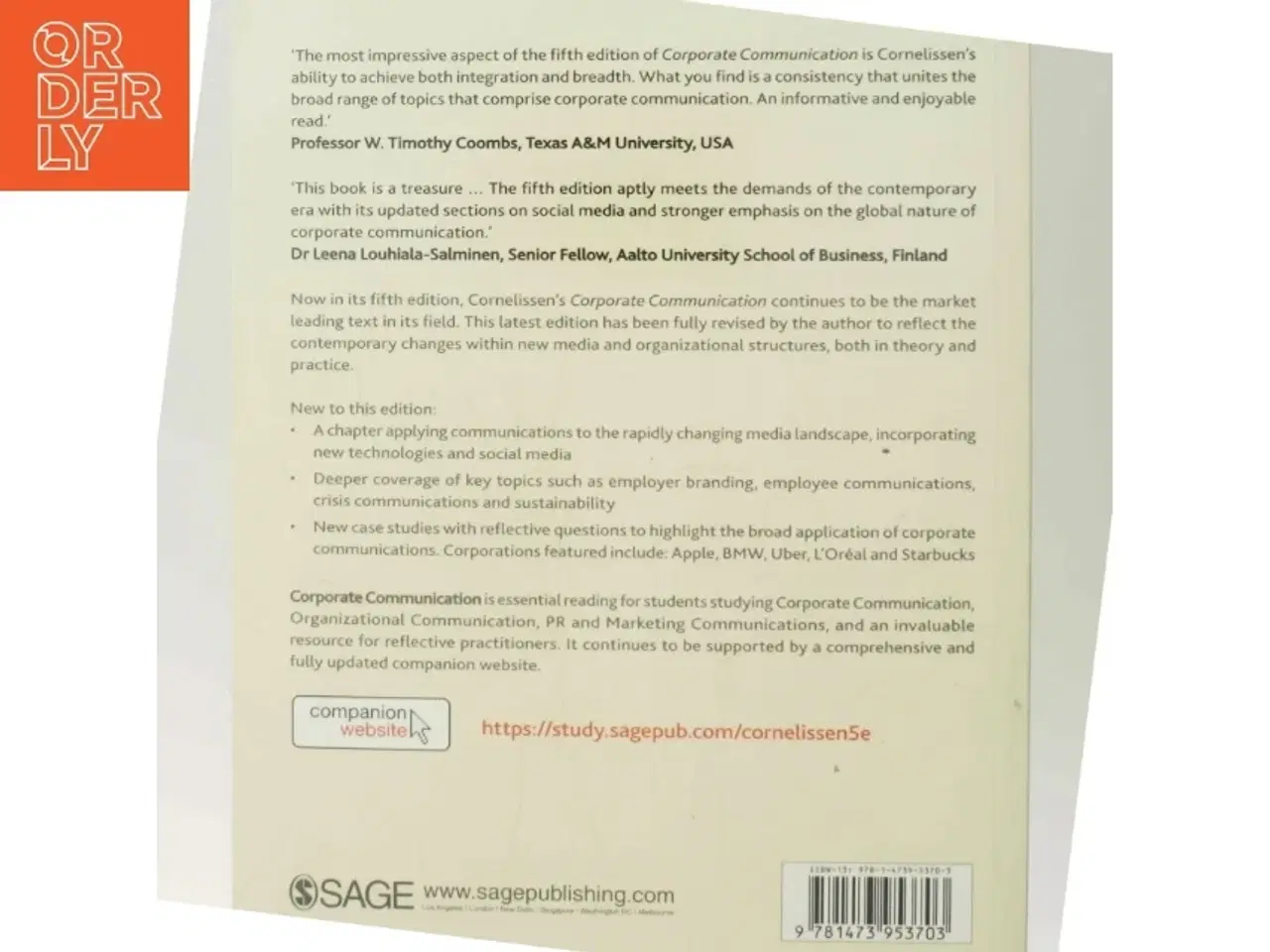 Billede 3 - Corporate communication : a guide to theory & practice af Joep Cornelissen (Bog)