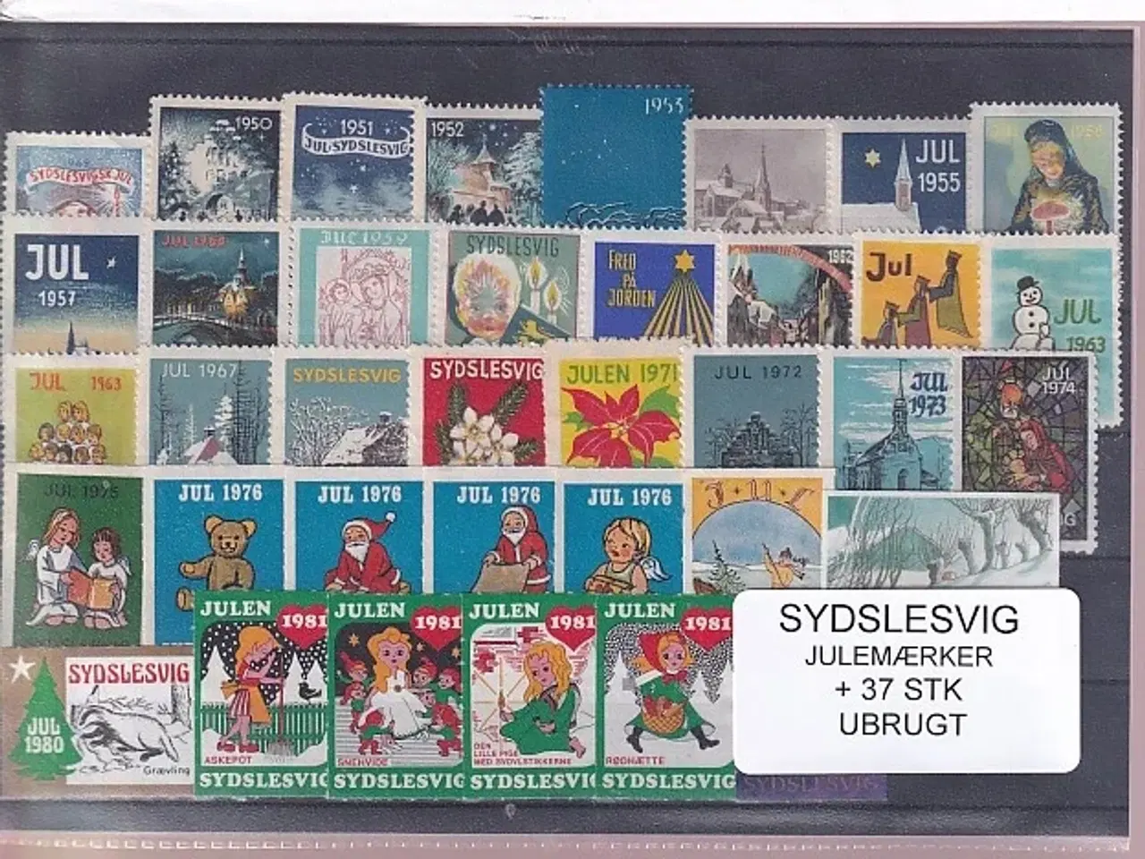 Billede 1 - Sydslesvig Julemærker 37 Stk. Ubrugt