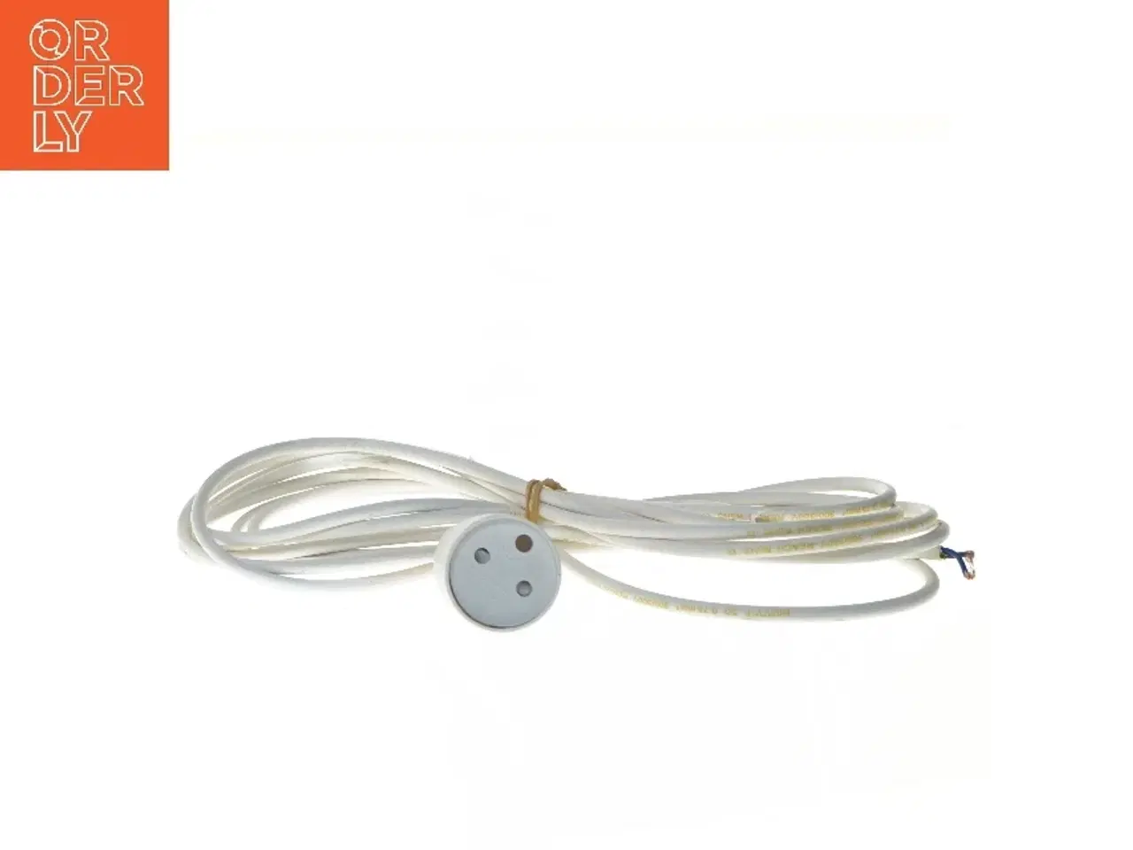 Billede 2 - Langt hvidt elektrisk kabel med fatning (str. ca 420 cm)