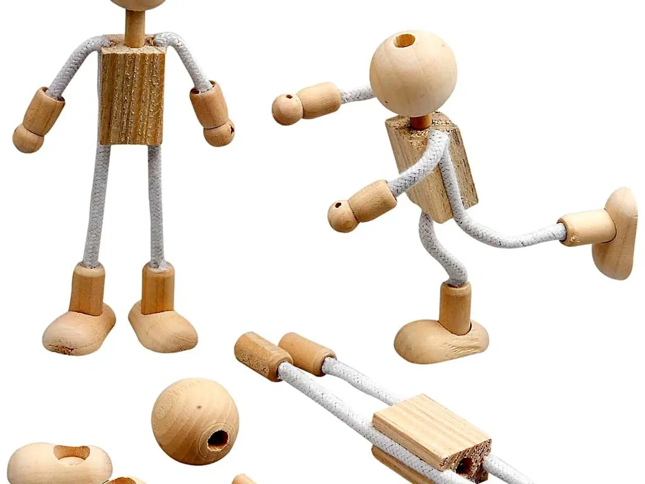 Billede 1 - Flexi-fig: 4 Fleksible Træfigurer til Kreativ Leg