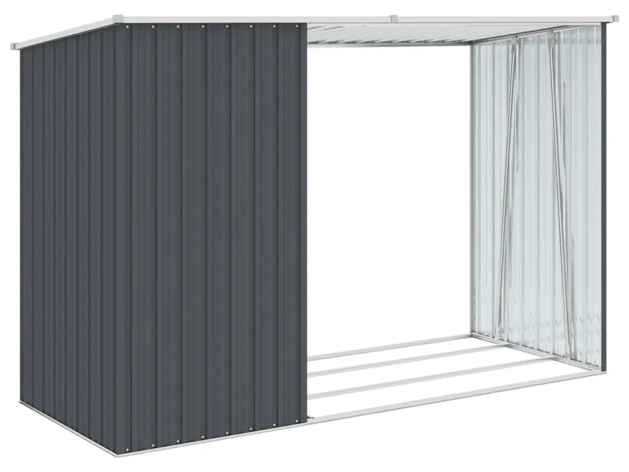 Billede 5 - Brændeskur 245x98x159 cm galvaniseret stål antracitgrå