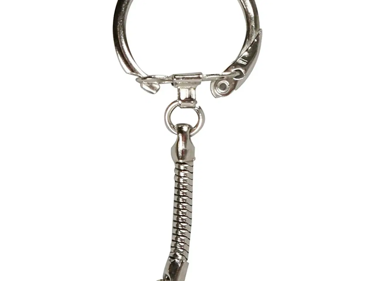 Billede 1 - Nøglering med kæde, L: 6 cm, diam. 2,3 cm, 25stk./ 1 pk.