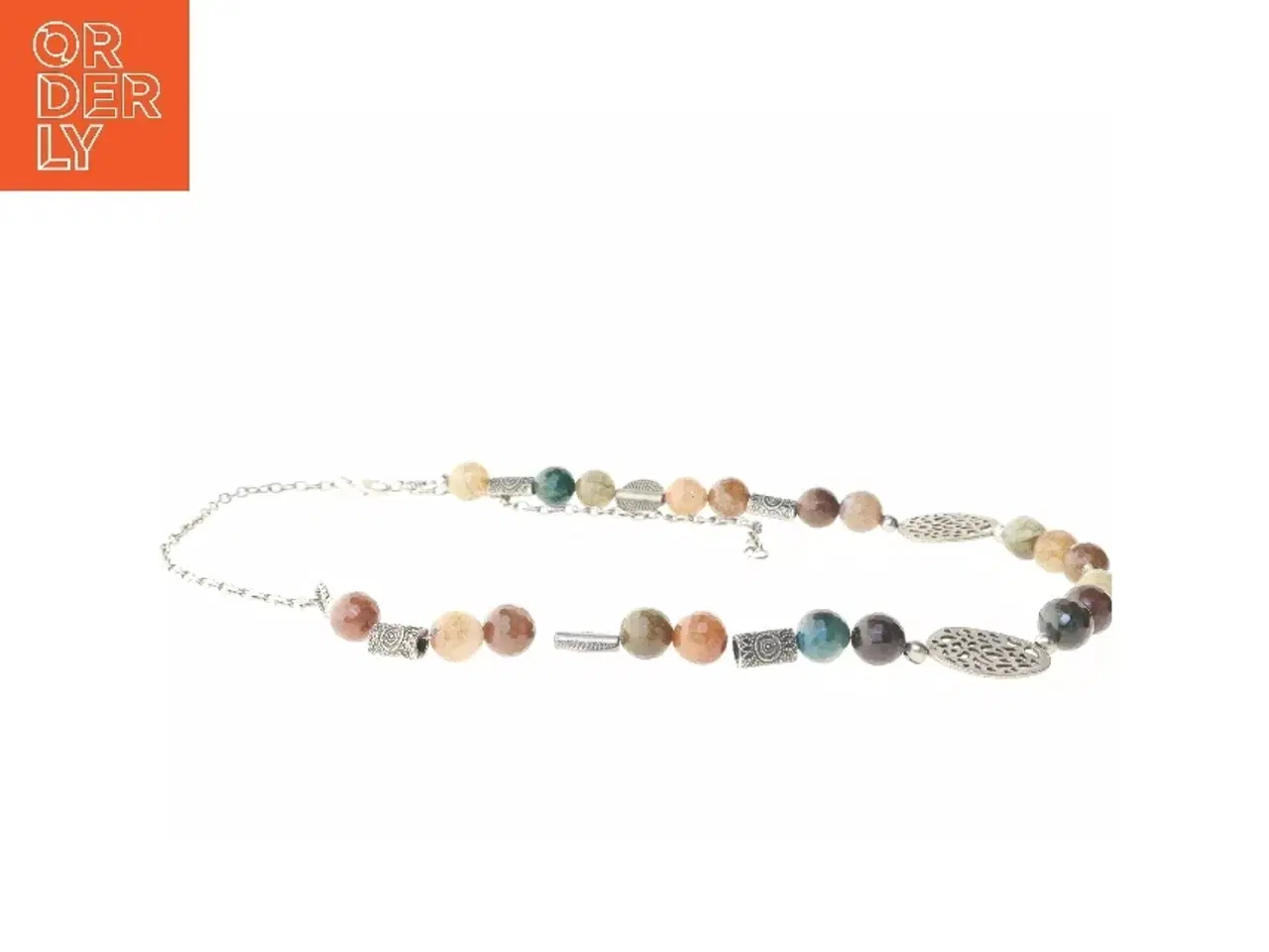 Billede 2 - Lang halskæde med farvede perler (str. 75 cm)