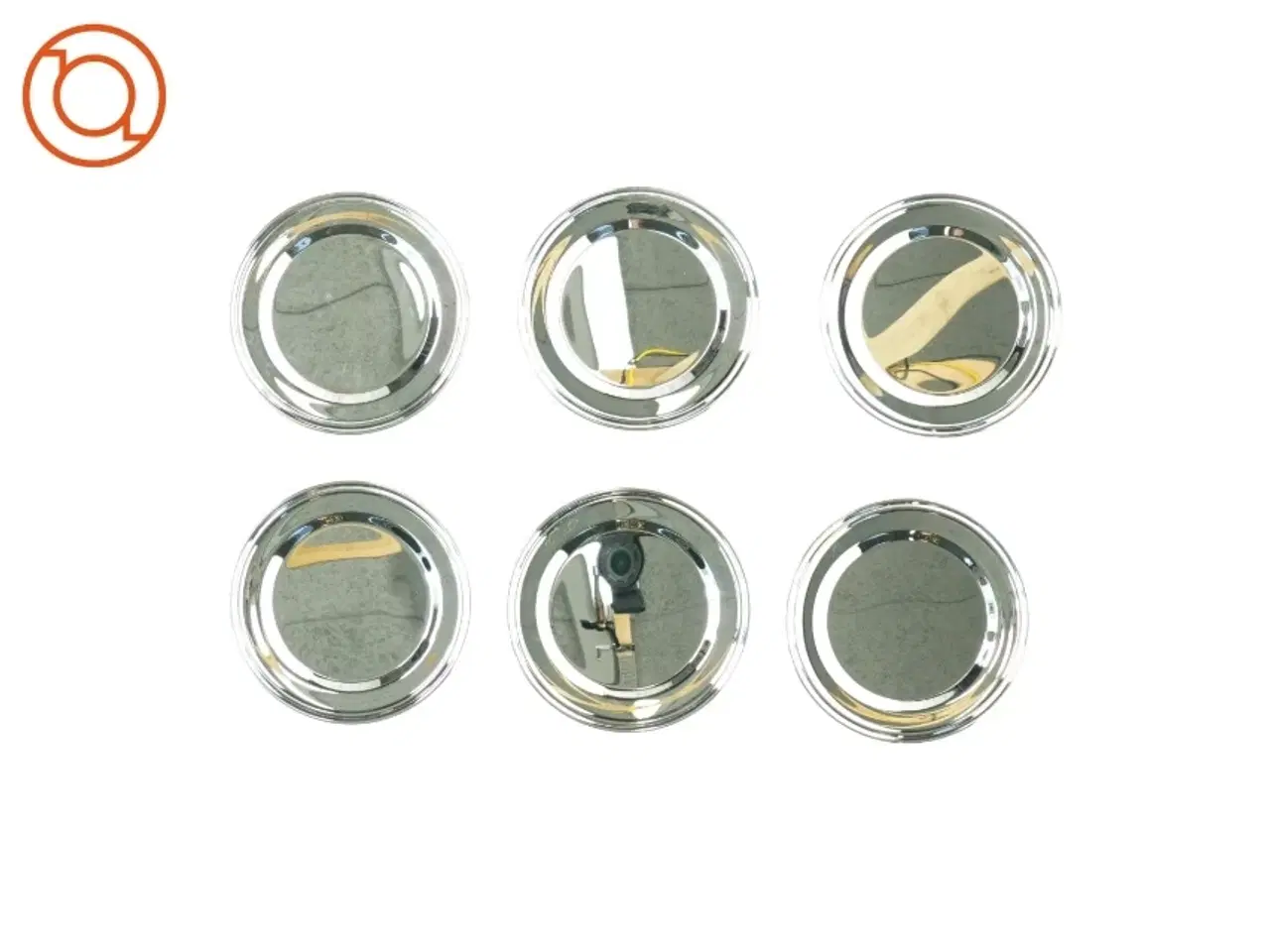 Billede 2 - Sølv Glas brikker bordskånere i metal fra Eduscho (str. 18 x 16 x 3 cm)