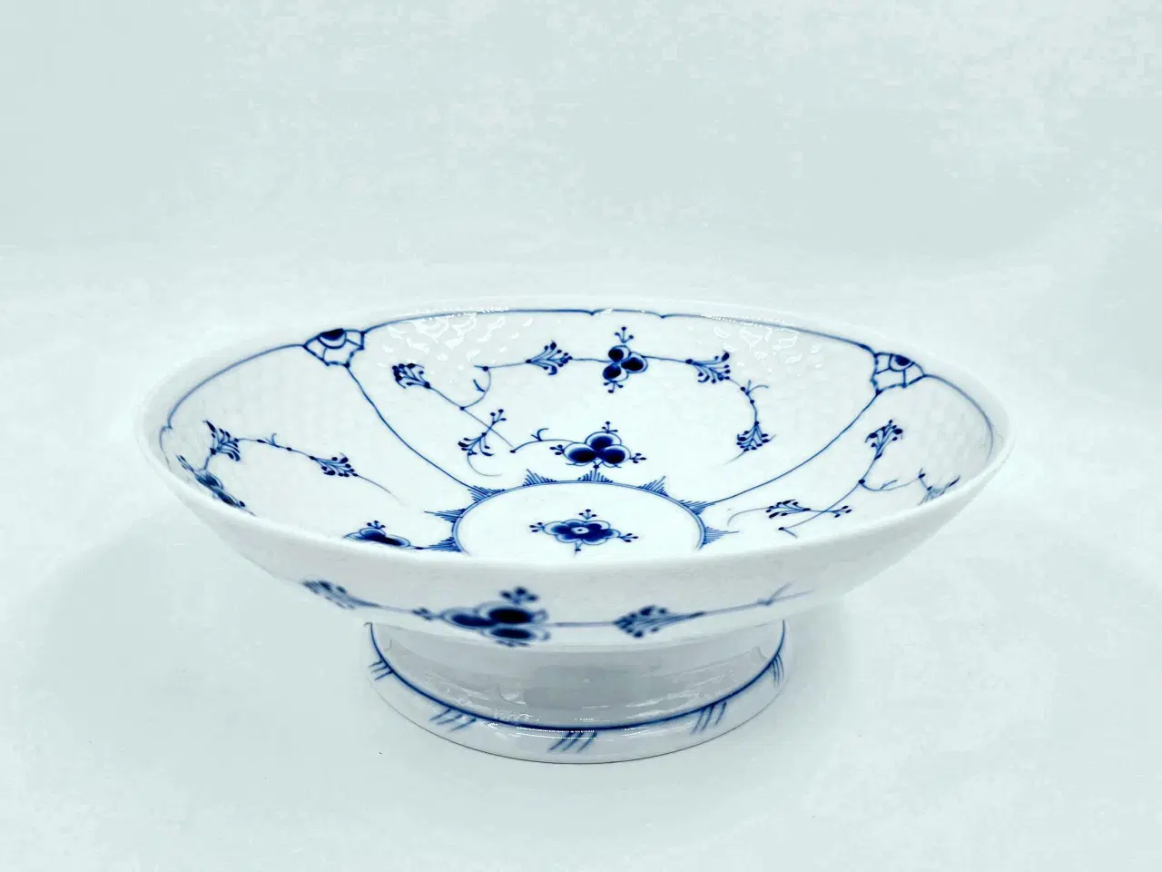 Billede 6 - Musselmalet Skål På Lav Fod Blåmalet Porcelæn 