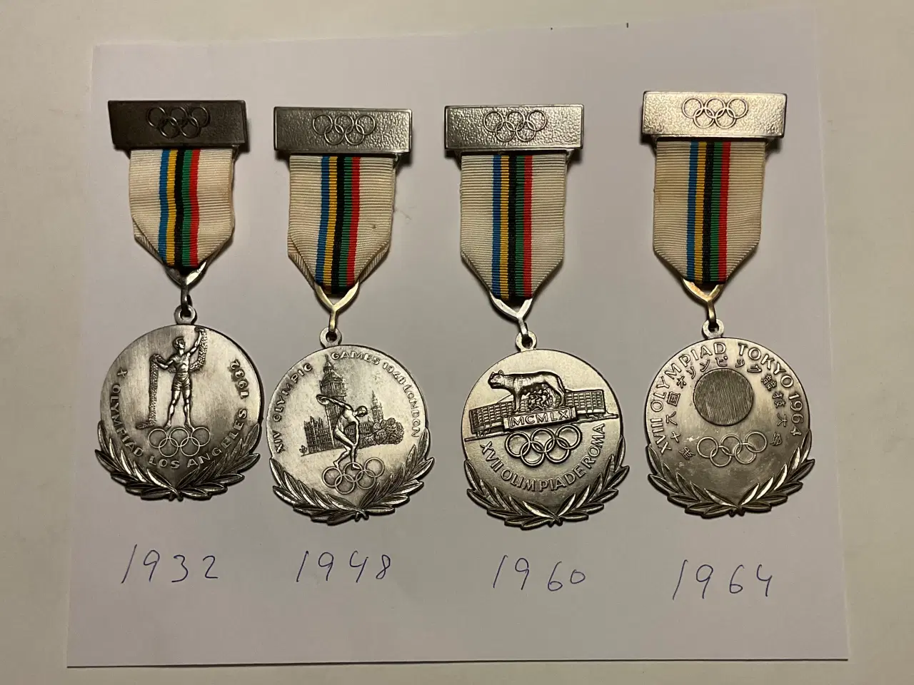 Billede 1 - Gamle OL erindringsmedaljer fra 1932,1948,1960,64