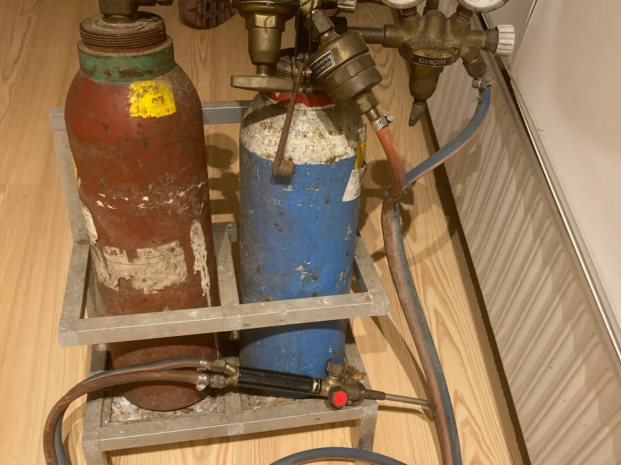 Billede 3 - Autogen svejse- og skæresæt med gasflasker (m gas)