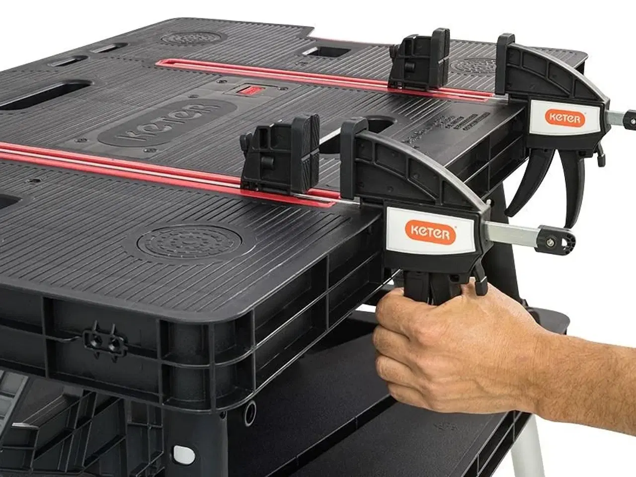 Billede 11 - Sammenklappeligt arbejdsbord – Keter portable workbench, sort