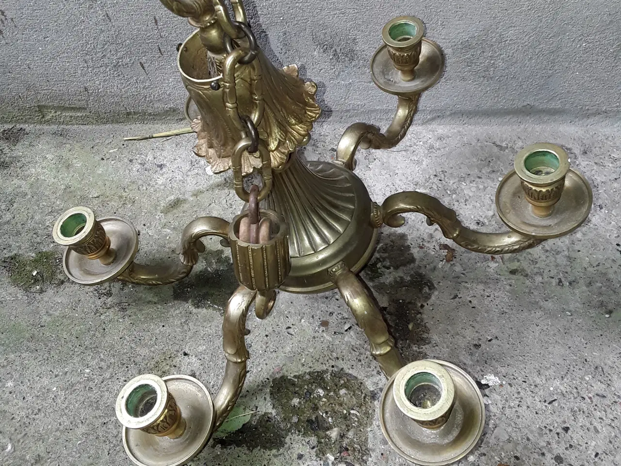 Billede 1 - Messing loft lysestage