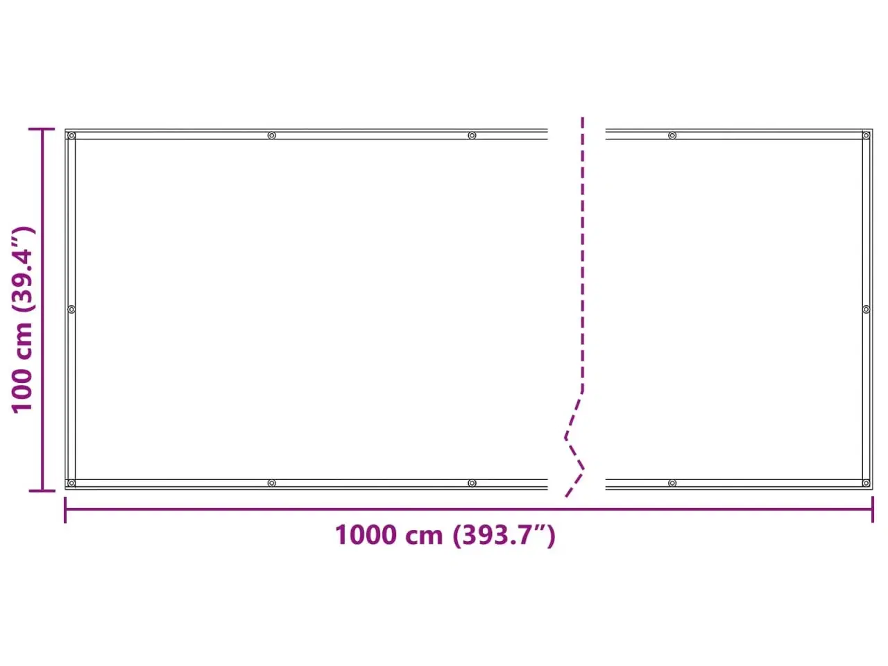 Billede 7 - Altan Skærm Sort 100 x 1000 cm Oxford stof