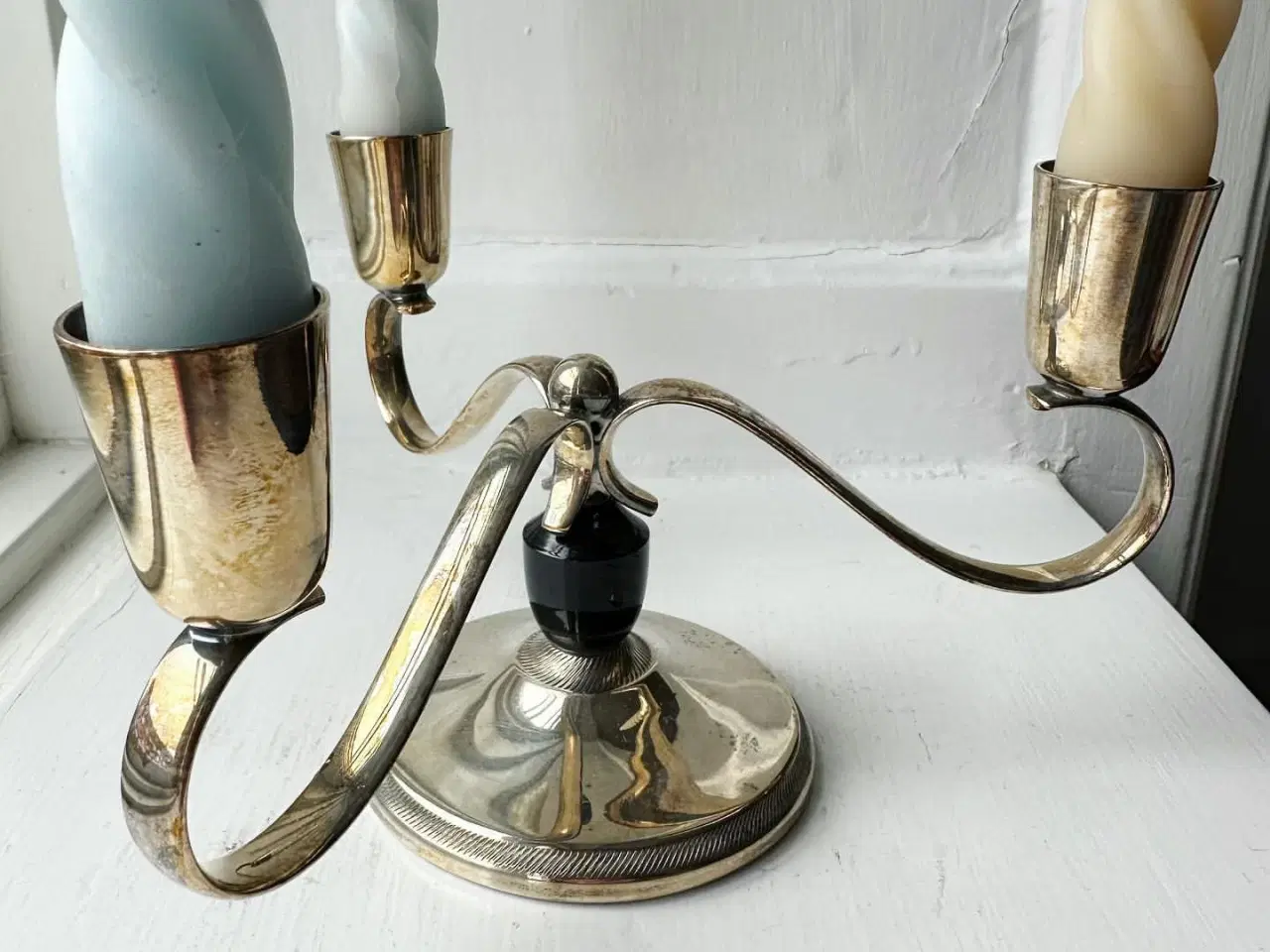 Billede 3 - Trearmet pletsølvstage m bakelit