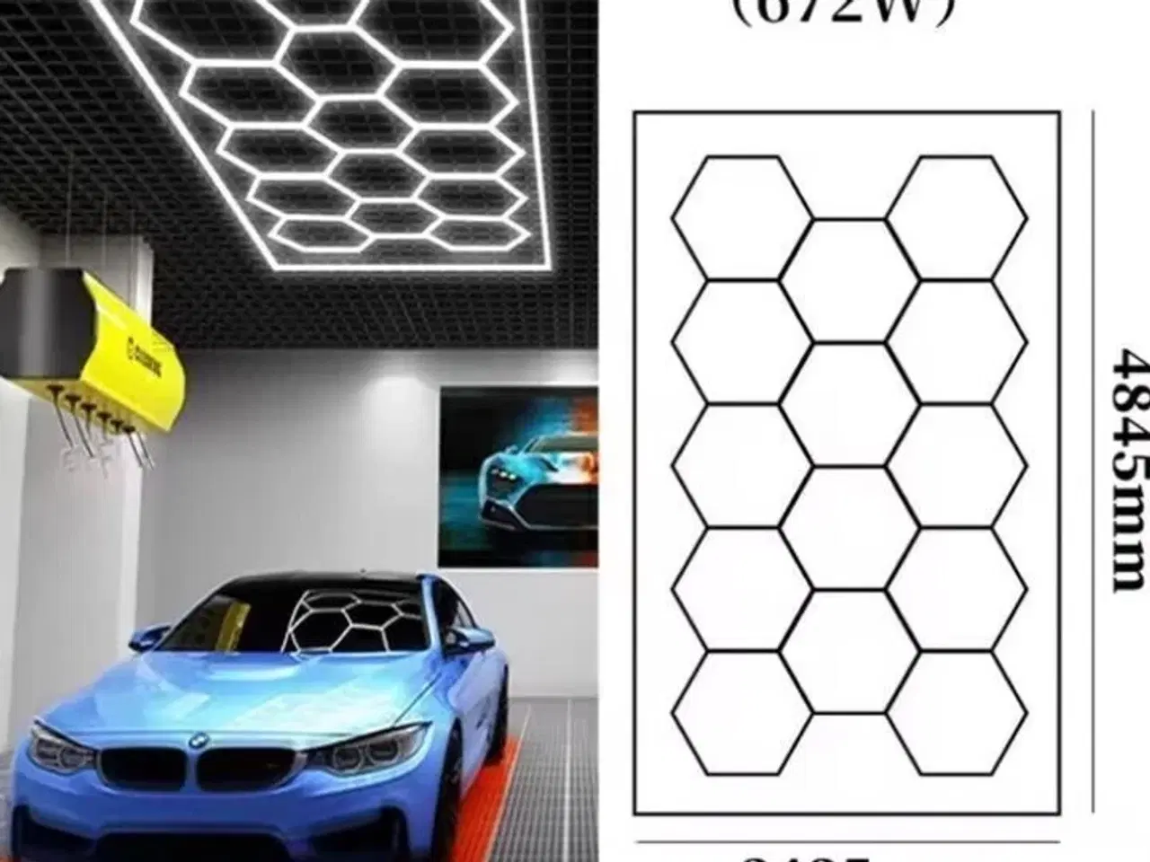 Billede 2 - LED Hexagon Loftslys 4840 x 2430 mm