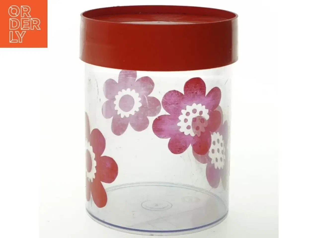 Billede 1 - Plastik opbevaringskasse med blomsterprint (str. 18x13 cm)