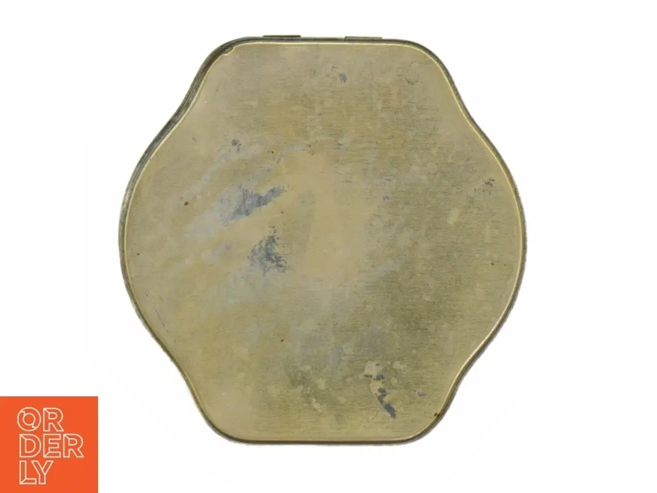 Billede 4 - Antik Engelsk metaldåse 1920&#39;erne med blomstermotiv (str. 16,5 x 16,5 x 7 cm)