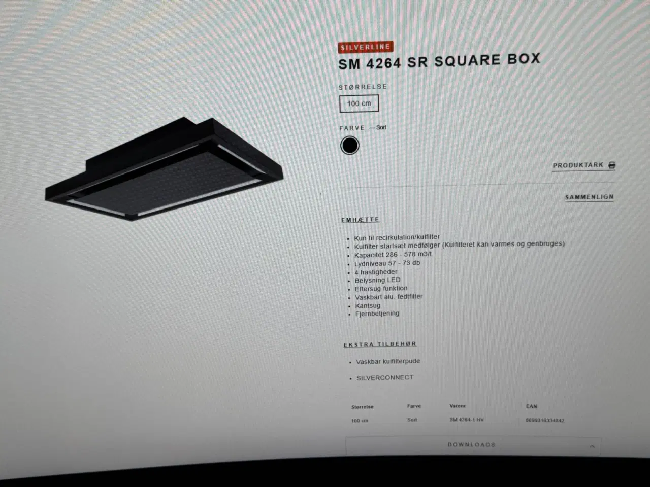 Billede 1 - Silverline Emhætte Model 4264