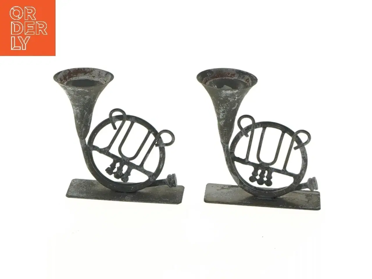 Billede 1 - Vintage stager i form af trompet (str. 7x8 cm)