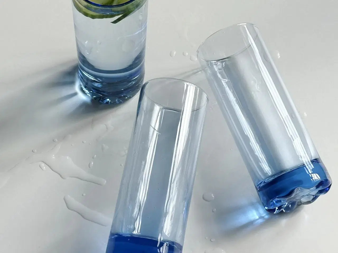 Billede 4 - Blå highball glas, 3 stk samlet