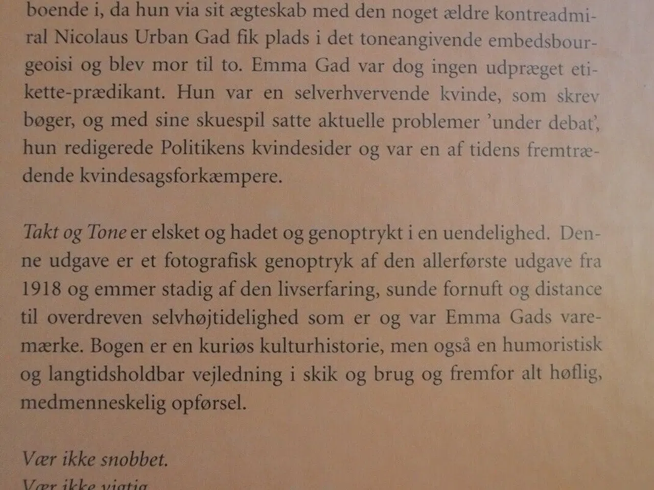 Billede 3 - takt og tone - hvordan vi omgås, af emma gad, emne